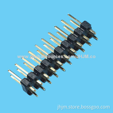 2.54mm Pitch Double-row Straight/Right Angle/SMT 4-80 Pins Pin Header, PCB Panel Board Mounting